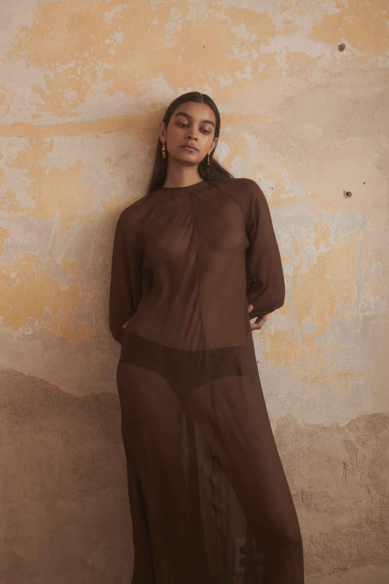 Idris Dress in Tiger's Eye - Desert Paris