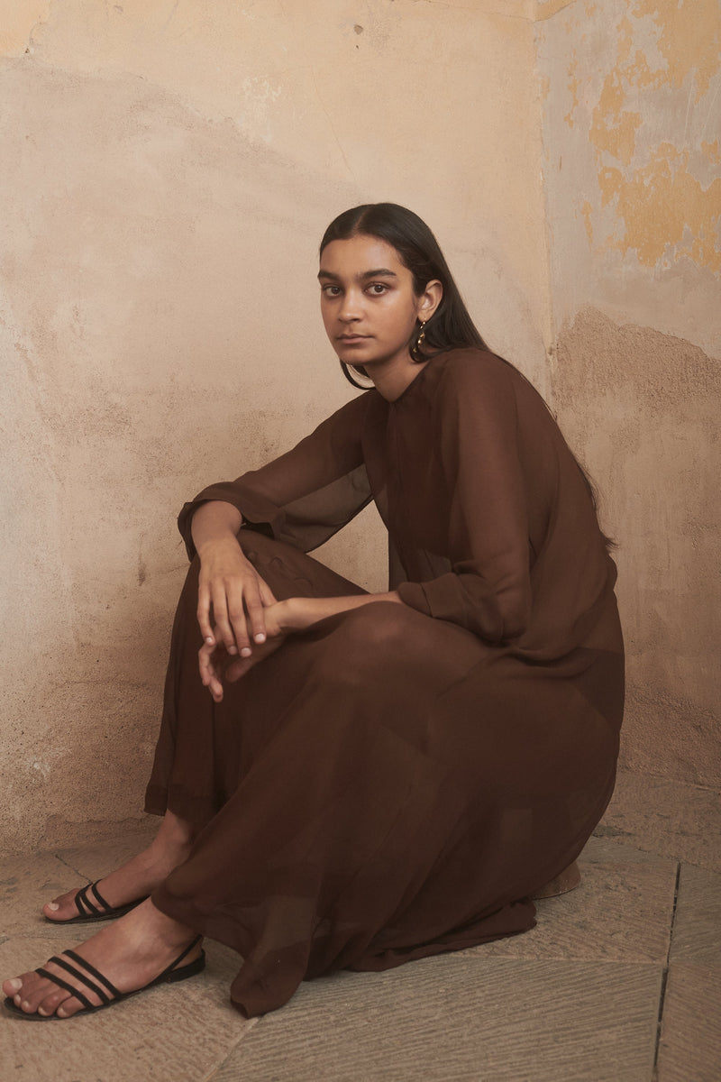 Idris Dress in Tiger's Eye - Desert Paris