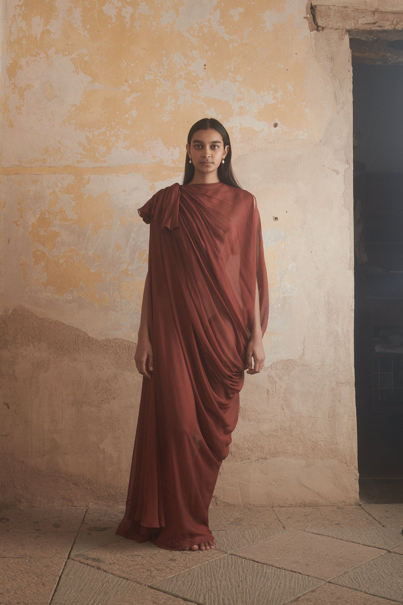 Petra Dress in Terra Cotta - Desert Paris