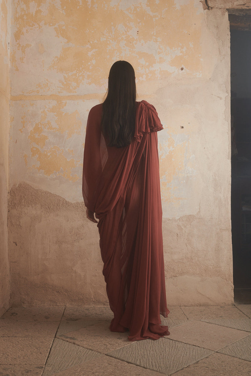Petra Dress in Terra Cotta - Desert Paris