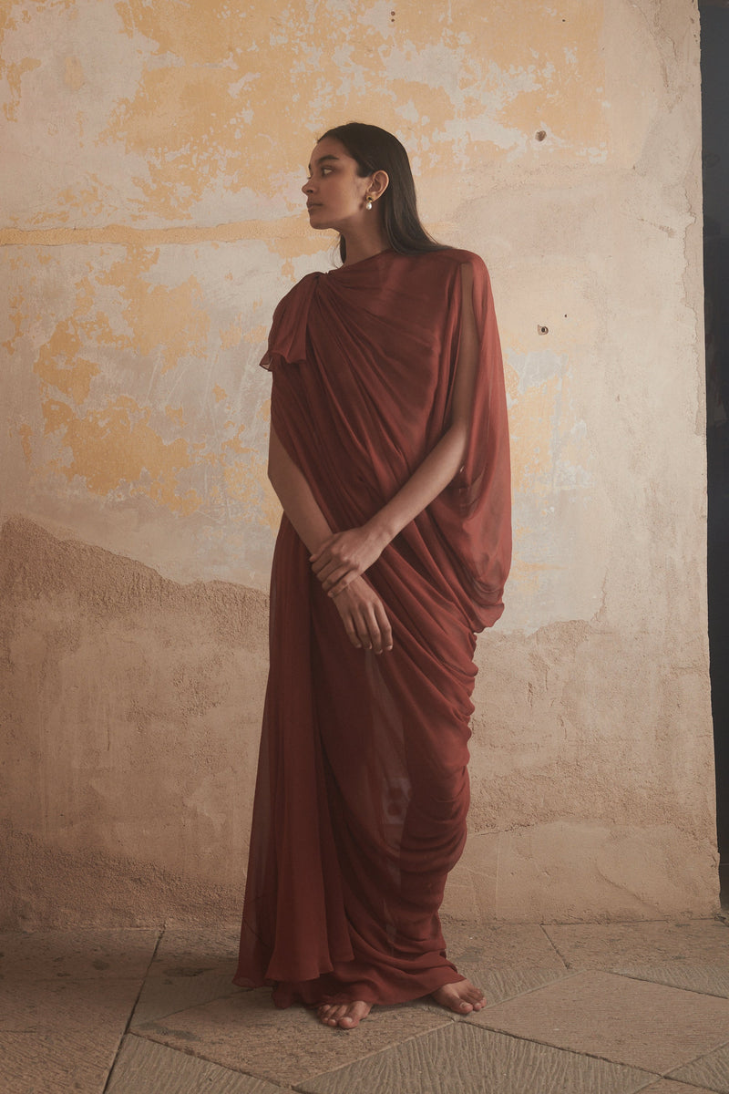 Petra Dress in Terra Cotta - Desert Paris