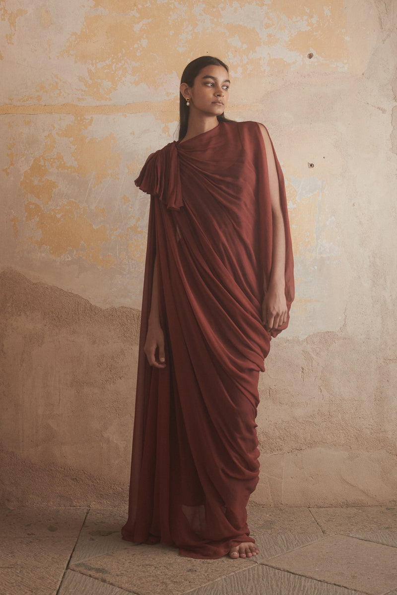 Petra Dress in Terra Cotta - Desert Paris