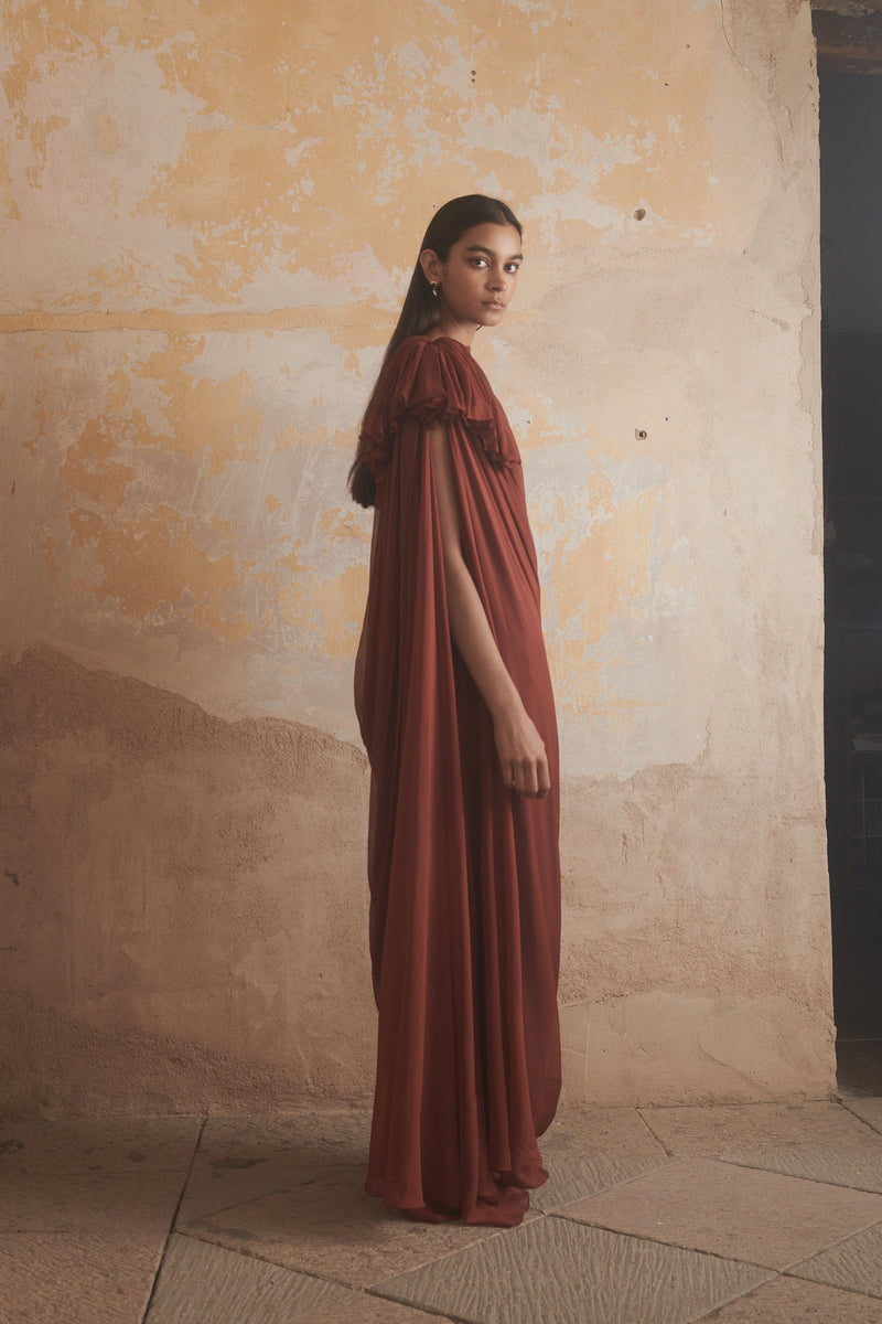 Petra Dress in Terra Cotta - Desert Paris