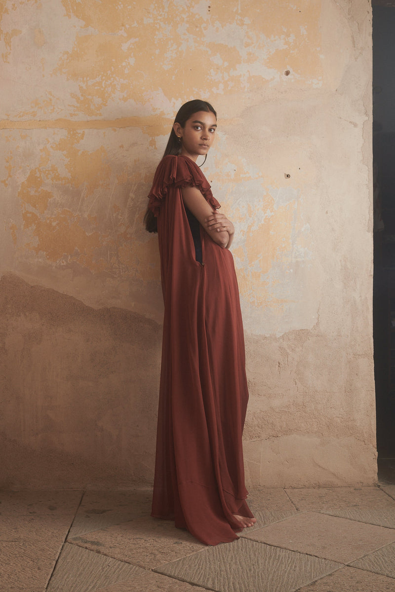 Petra Dress in Terra Cotta - Desert Paris