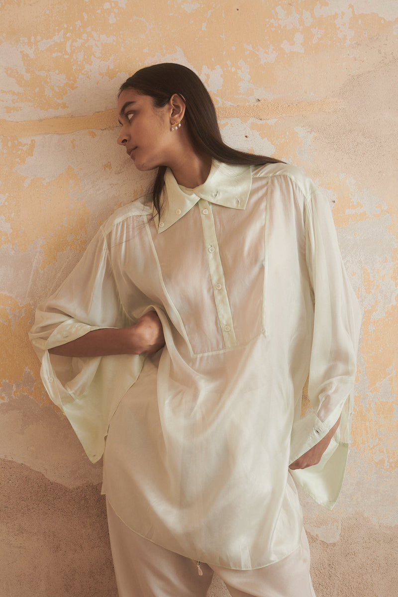 Cyra Shirt in Sea Glass - Desert Paris