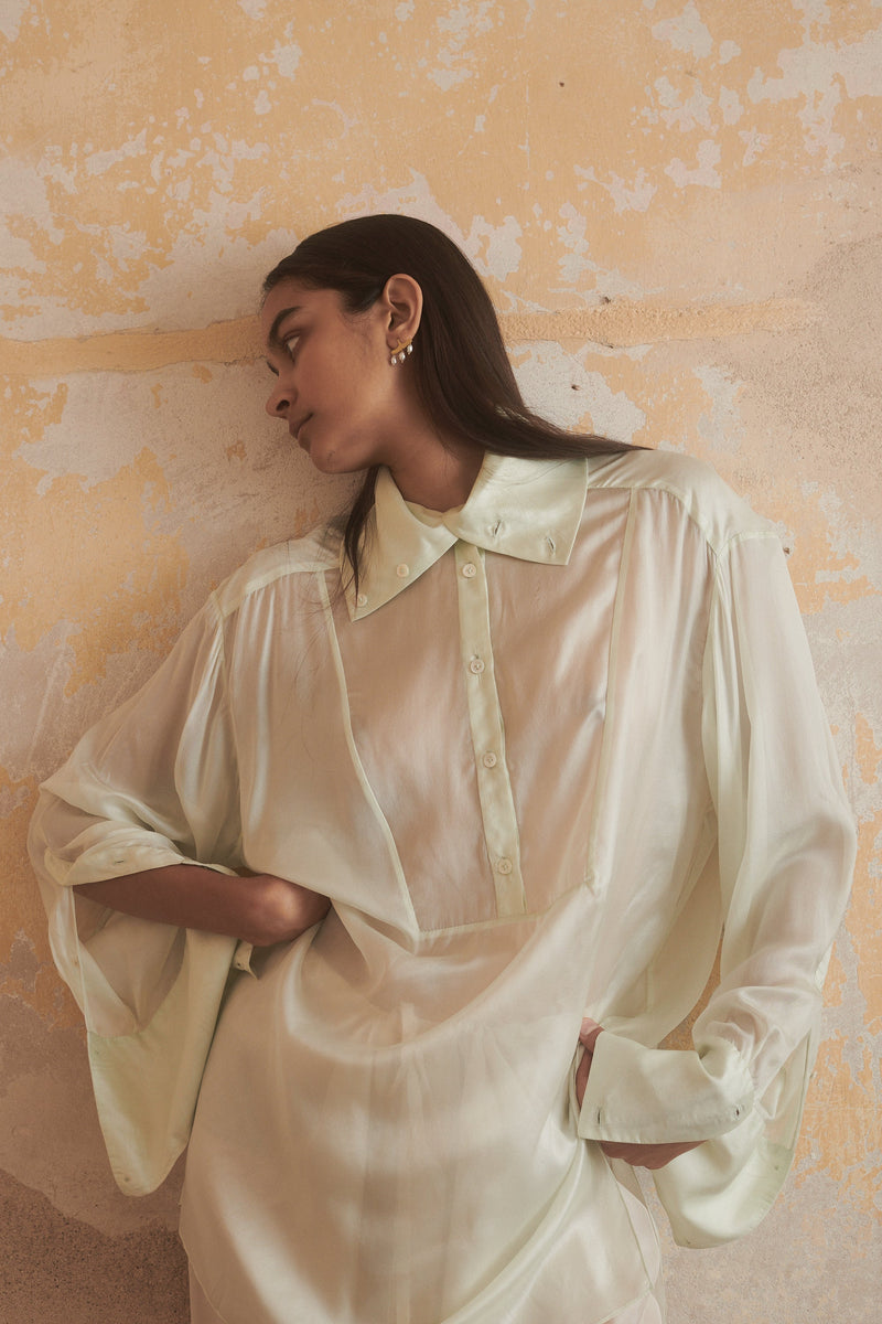 Cyra Shirt in Sea Glass - Desert Paris